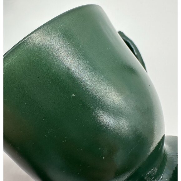 Vintage Creamer Sugar Bowl Set Dark Green Glass Footed Double Handle Christmas - Picture 7 of 9